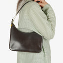 Gucci Brown Leather Shoulder Hobo Bag