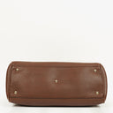 Gucci Brown Pebbled Calfskin Medium Bamboo Shopper Tote Bag