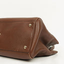Gucci Brown Pebbled Calfskin Medium Bamboo Shopper Tote Bag