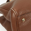 Gucci Brown Pebbled Calfskin Medium Bamboo Shopper Tote Bag