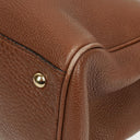 Gucci Brown Pebbled Calfskin Medium Bamboo Shopper Tote Bag