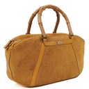 Gucci Brown Suede and Leather Bamboo Top Handle