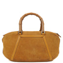 Gucci Brown Suede and Leather Bamboo Top Handle