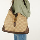 Gucci Brown/Light Beige Diamante Large New Jackie Hobo Bag