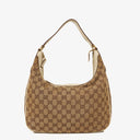 Gucci Charmy Beige GG Canvas Hobo Bag