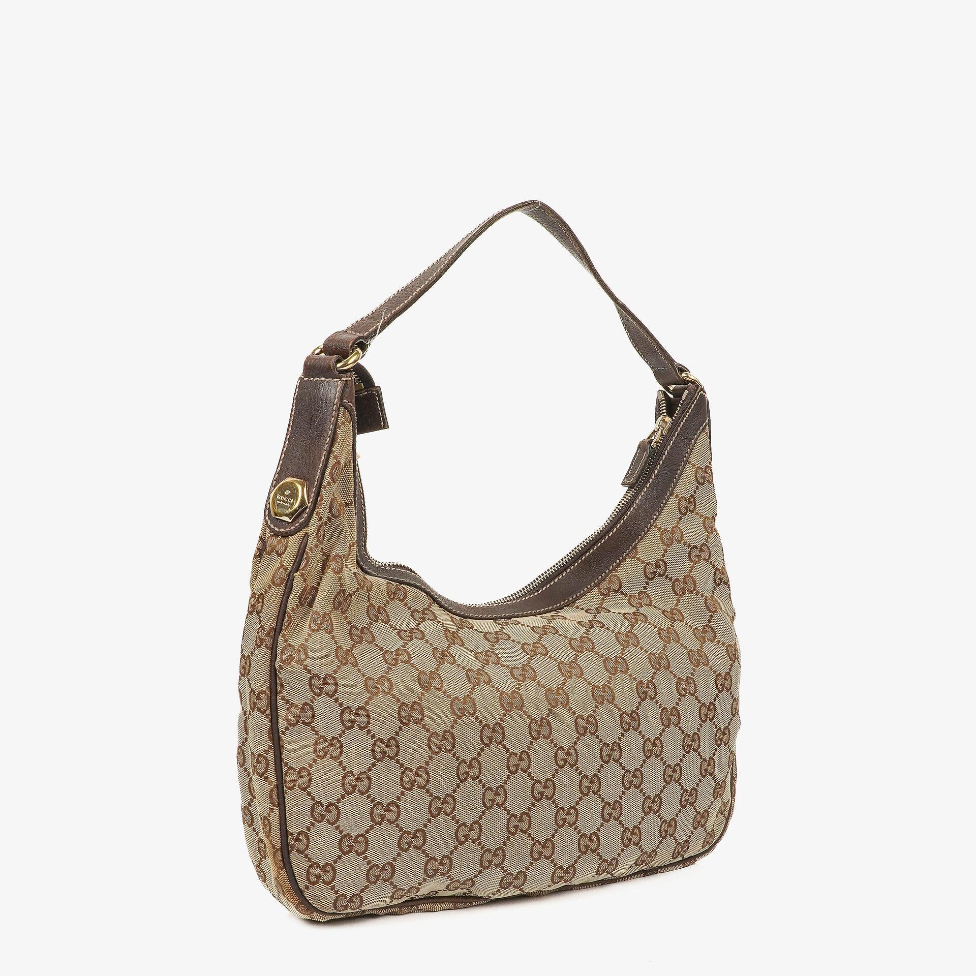 Gucci Charmy Beige GG Canvas Hobo Bag