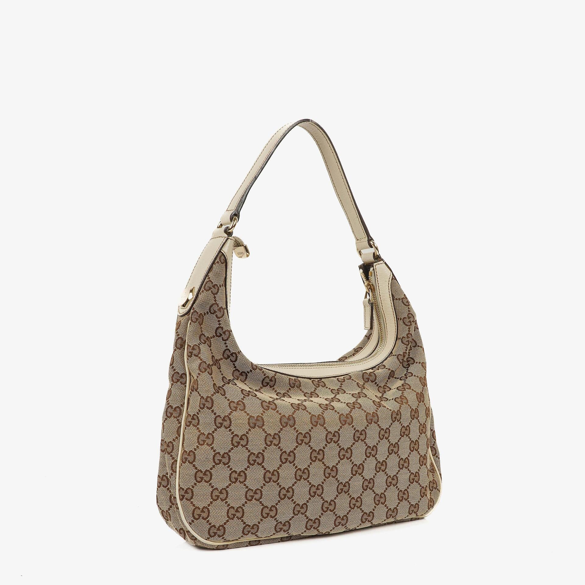 Gucci Charmy Beige GG Canvas Hobo Bag