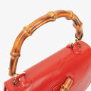 Gucci Convertible Bamboo Top Handle Red Leather Bag