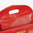 Gucci Convertible Bamboo Top Handle Red Leather Bag