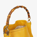 Gucci Diana Bamboo Handle Yellow Pebbled Leather Shoulder Bag