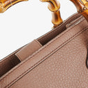Gucci Diana Bamboo Top Handle Black Pebbled Leather Tote Bag