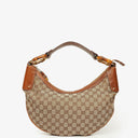 Gucci GG Canvas Bamboo Ring Hobo Bag