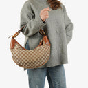 Gucci GG Canvas Bamboo Ring Hobo Bag