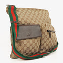 Gucci GG Canvas Double Pocket Web Messenger Bag