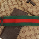 Gucci GG Canvas Double Pocket Web Messenger Bag