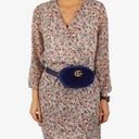 Gucci GG Marmont Matelasse Cobalt Blue Velvet Belt Bag 85 34