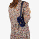 Gucci GG Marmont Matelasse Cobalt Blue Velvet Belt Bag 85 34