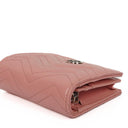 Gucci GG Marmont Small Wallet on Chain Pink Leather Silver-Tone Hardware