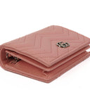 Gucci GG Marmont Small Wallet on Chain Pink Leather Silver-Tone Hardware
