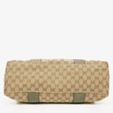 Gucci GG Monogram Canvas Beige Bamboo Top Handle Bag