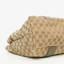 Gucci GG Monogram Canvas Beige Bamboo Top Handle Bag
