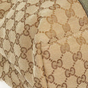 Gucci GG Monogram Canvas Beige Bamboo Top Handle Bag