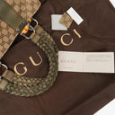 Gucci GG Monogram Canvas Beige Bamboo Top Handle Bag