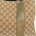 Gucci GG Monogram Canvas Beige Bamboo Top Handle Bag