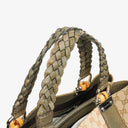 Gucci GG Monogram Canvas Beige Bamboo Top Handle Bag