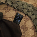 Gucci GG Monogram Canvas Beige Bamboo Top Handle Bag