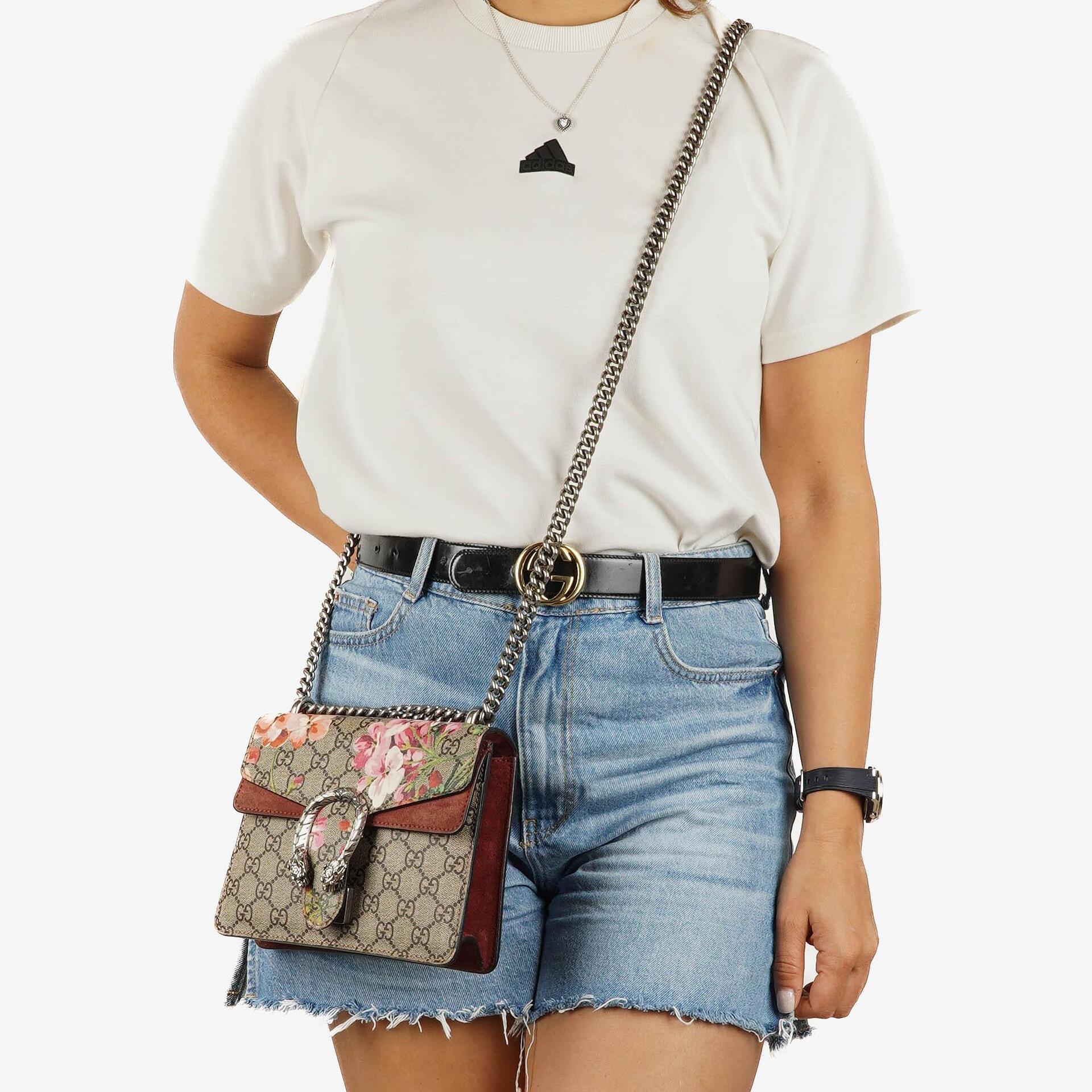 Gucci GG Supreme Monogram Blooms Mini Dionysus Shoulder Bag