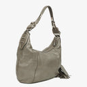 Gucci Grey Pebbled Calfskin Horsebit Hobo