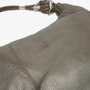 Gucci Grey Pebbled Calfskin Horsebit Hobo