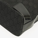 Gucci Hobo Shoulder Bag in GG Canvas and Patent Leather Black