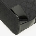 Gucci Hobo Shoulder Bag in GG Canvas and Patent Leather Black