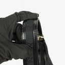 Gucci Hobo Shoulder Bag in GG Canvas and Patent Leather Black