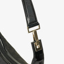 Gucci Hobo Shoulder Bag in GG Canvas and Patent Leather Black