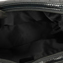 Gucci Hobo Shoulder Bag in GG Canvas and Patent Leather Black
