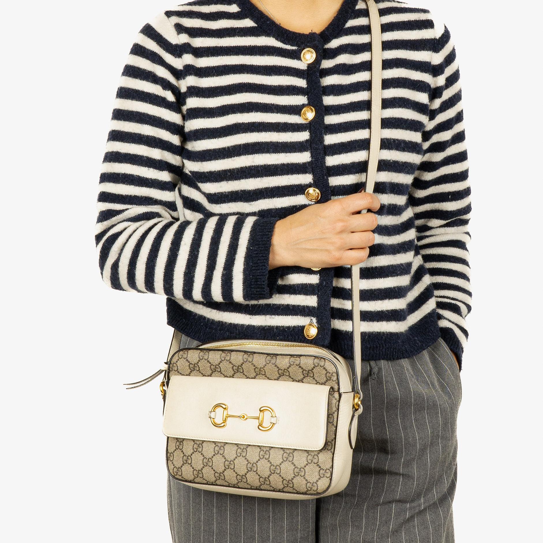 Gucci Horsebit 1955 GG Supreme Monogram Small Shoulder Bag