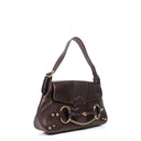 Gucci Horsebit Flap Purple Leather Shoulder Bag