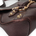 Gucci Horsebit Flap Purple Leather Shoulder Bag