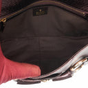 Gucci Horsebit Flap Purple Leather Shoulder Bag
