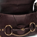Gucci Horsebit Flap Purple Leather Shoulder Bag