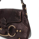 Gucci Horsebit Flap Purple Leather Shoulder Bag