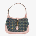 Gucci Jackie 1961 Limited Edition Pink/Blue Leather/Denim GG Floral Small Shoulder Bag