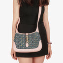 Gucci Jackie 1961 Limited Edition Pink/Blue Leather/Denim GG Floral Small Shoulder Bag