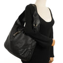 Gucci Jackie Black Leather Bamboo Tassel Large Hobo Bag