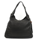 Gucci Jackie Black Leather Bamboo Tassel Large Hobo Bag
