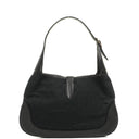 Gucci Jackie Medium Vintage Shoulder Bag Black/Dark Navy GG Canvas And Leather