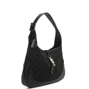 Gucci Jackie Vintage Medium Black GG Canvas And Leather Shoulder Bag